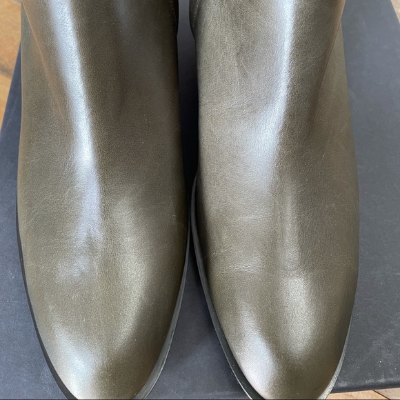 Theory NWT gloss slit boot in olive green - Picture 5 of 8